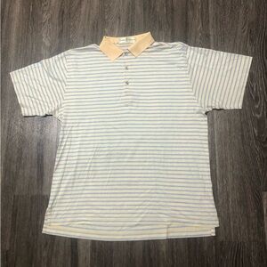 Fairway & Greene Yellow and Blue Striped Polo Shirt Size Medium